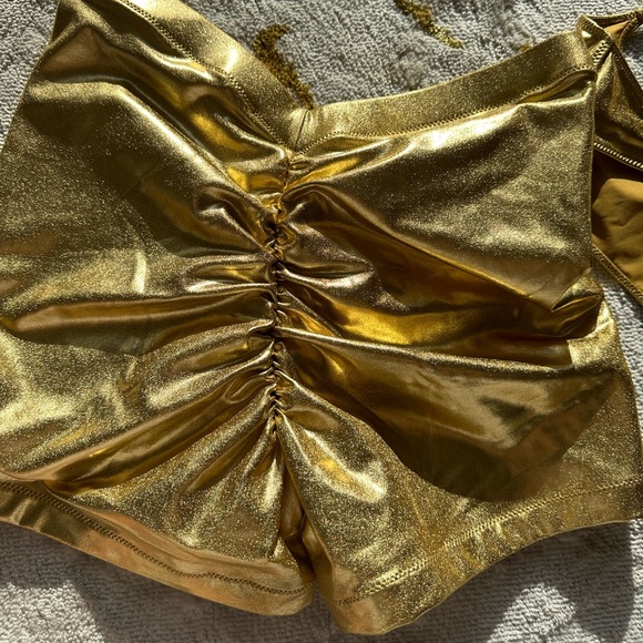 2. NWT Skims Metallic Swim V-Waist Short & Micro Scoop Bikini Top Two Piece Set - Picture 16 of 16
